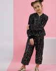 Trening negru casual din paiete pentru fete - Dora