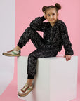 Trening negru casual din paiete pentru fete - Dora
