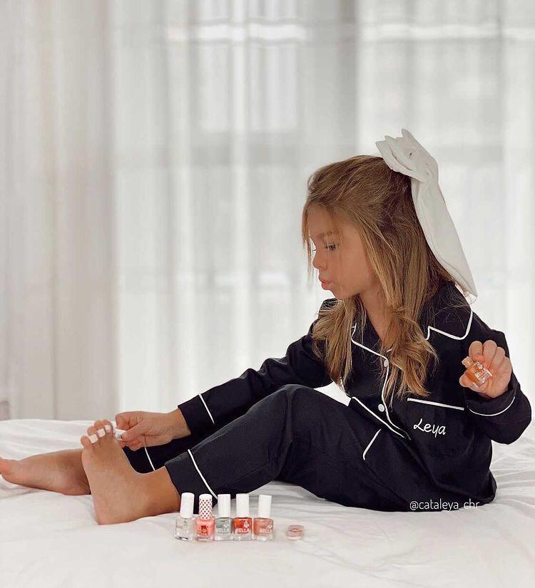 Pijama Copii, clasica albă  - Personalizare Broderie