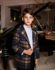 Palton elegant din stofa in carouri pentru baieti - Thomas