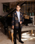 Palton elegant din stofa in carouri pentru baieti - Thomas
