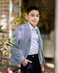 Costum bleumarin elegant sacou si pantaloni pentru baieti - Diego