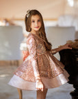 Rochie aurie eleganta din paiete pentru fete - Louisa