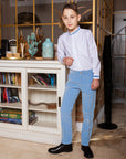Costum bleu elegant pantalon din catifea si camasa pentru baieti - Liam