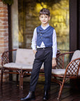 Pantaloni negrii eleganti din stofa pentru baieti - Nolan