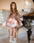 Rochie aurie eleganta din paiete pentru fete - Louisa