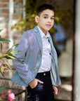 Costum bleumarin elegant sacou si pantaloni pentru baieti - Diego