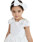 Rochie alba eleganta din tafta pentru fete - Dalila
