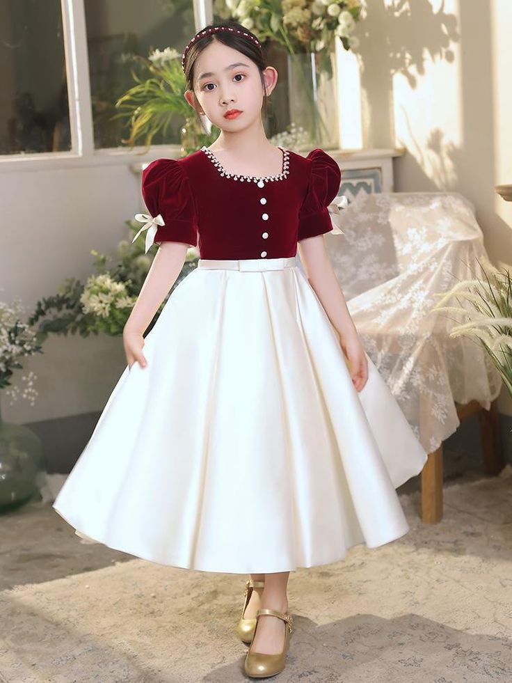 Rochie eleganta din catifea si tafta pentru fete - Ellie