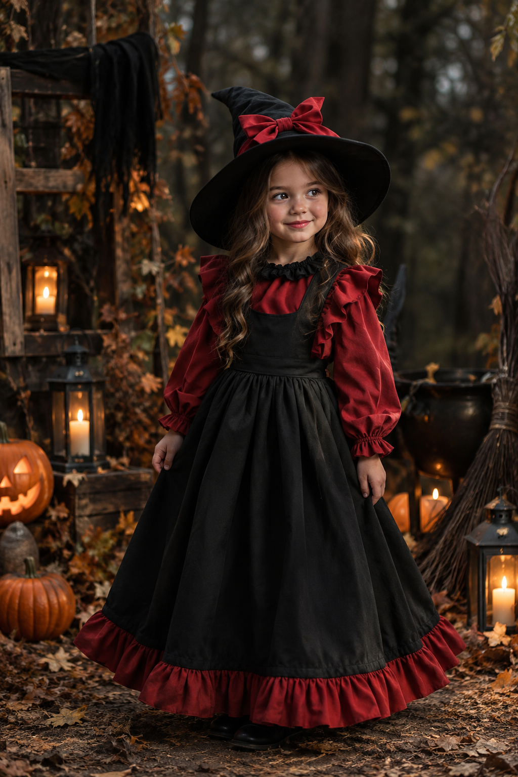 Rochie Halloween de vrăjitoare + pălărie pentru fete – Batty