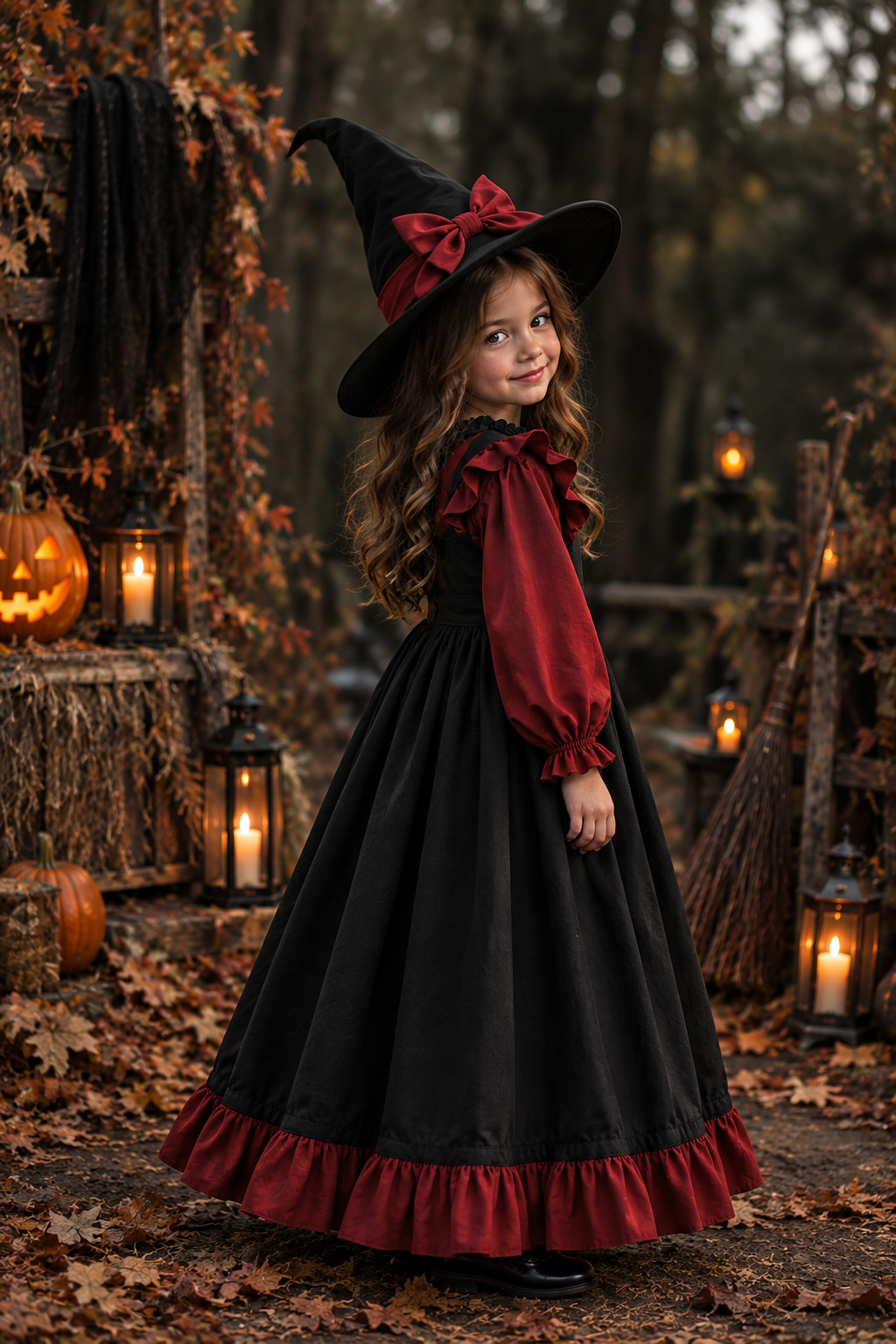 Rochie Halloween de vrăjitoare + pălărie pentru fete – Batty