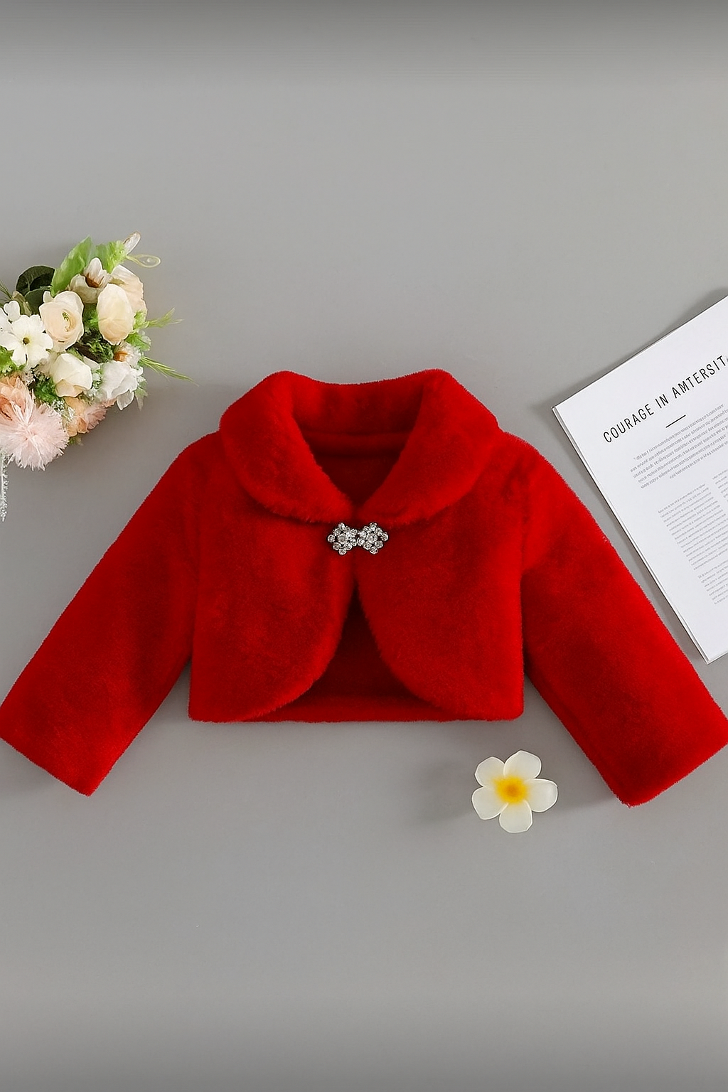 Bolero roz elegant din blanita ecologica pentru fete -  Blanca