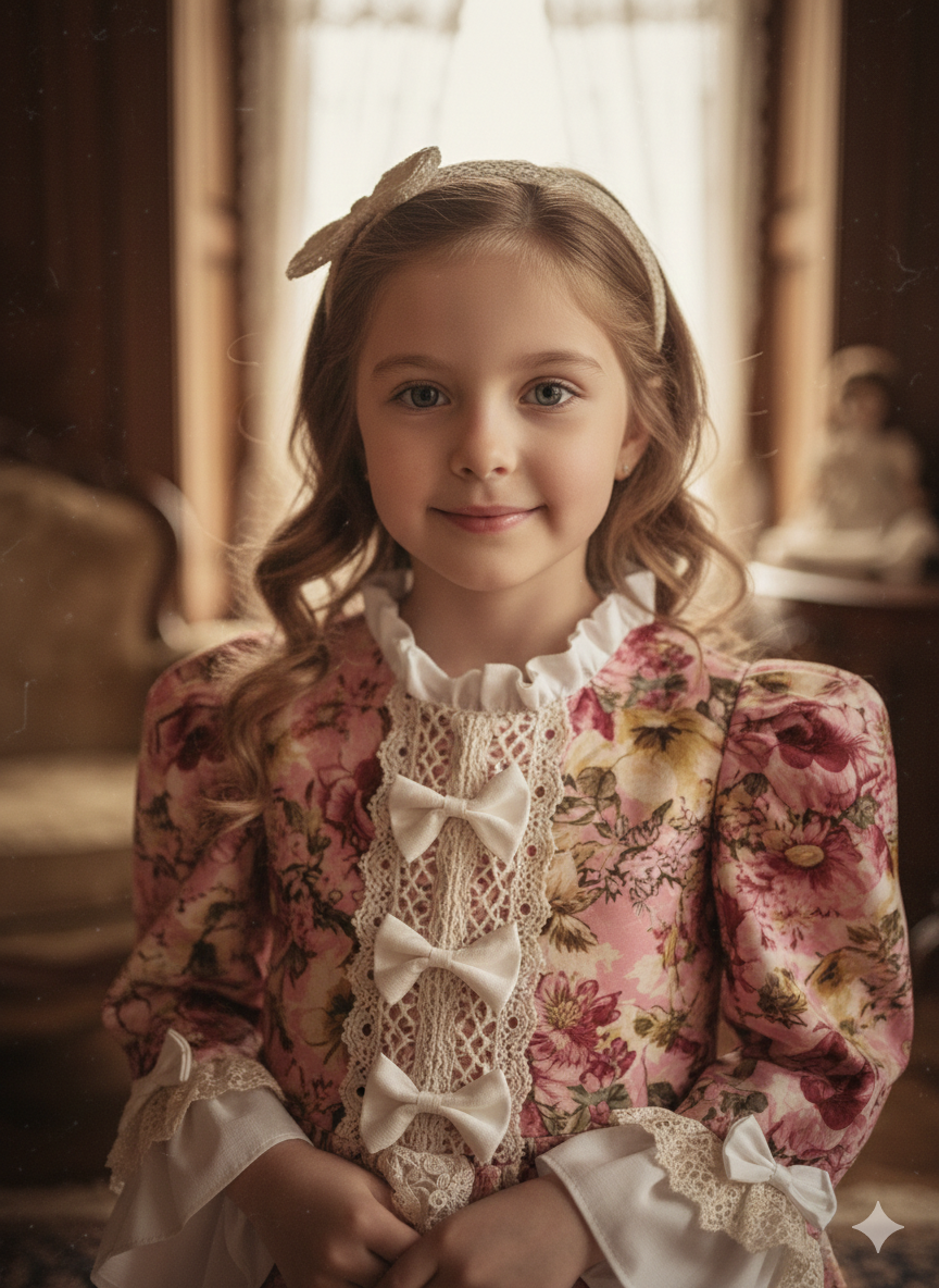 Rochie vintage cu floricele pentru fete - Annie