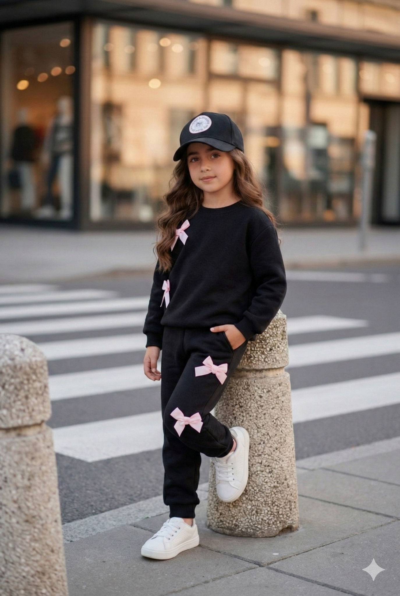 Trening casual roz cu fundite pentru fete - Miky