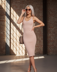 Rochie roz tricotata pentru dama