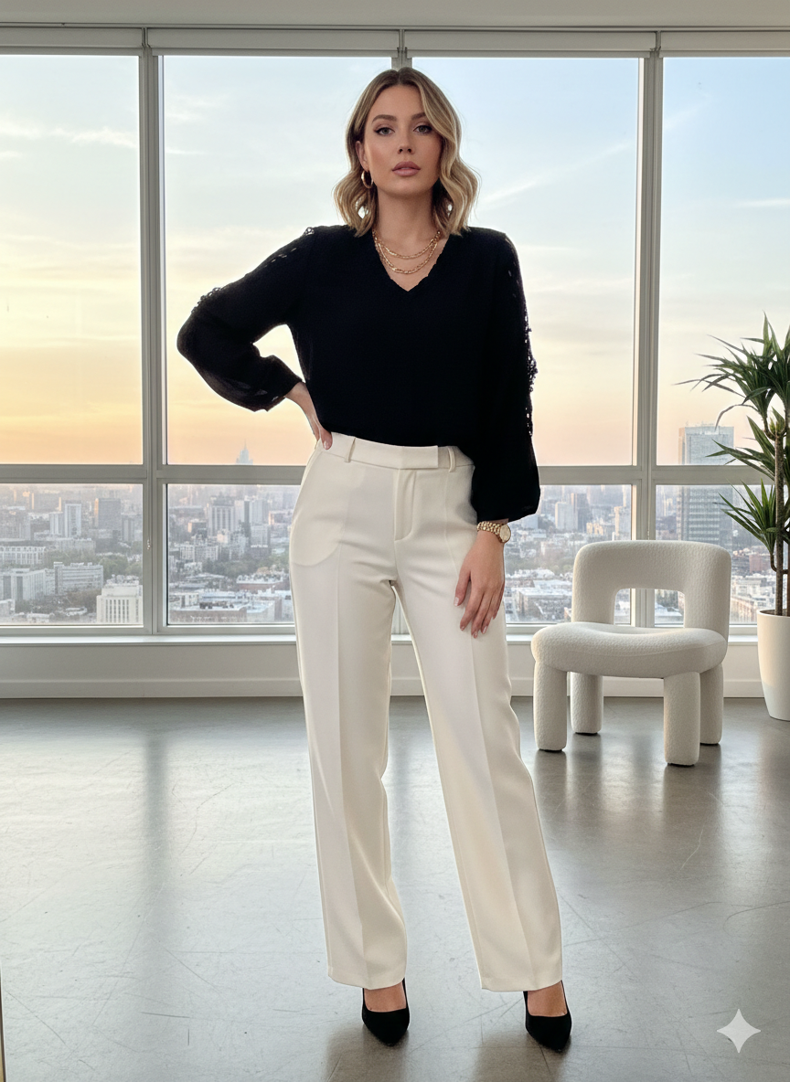 Bluza neagra eleganta cu dantela pe menca