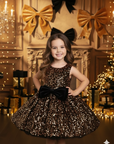 Rochie aurie eleganta din paiete pentru fete - Millie