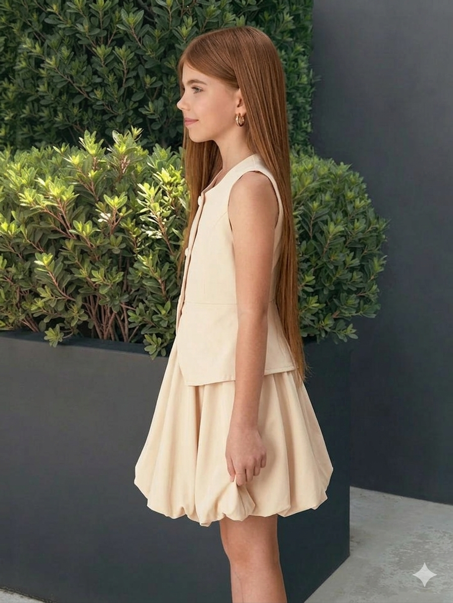 Compleu casual din in pentru fete - Mara