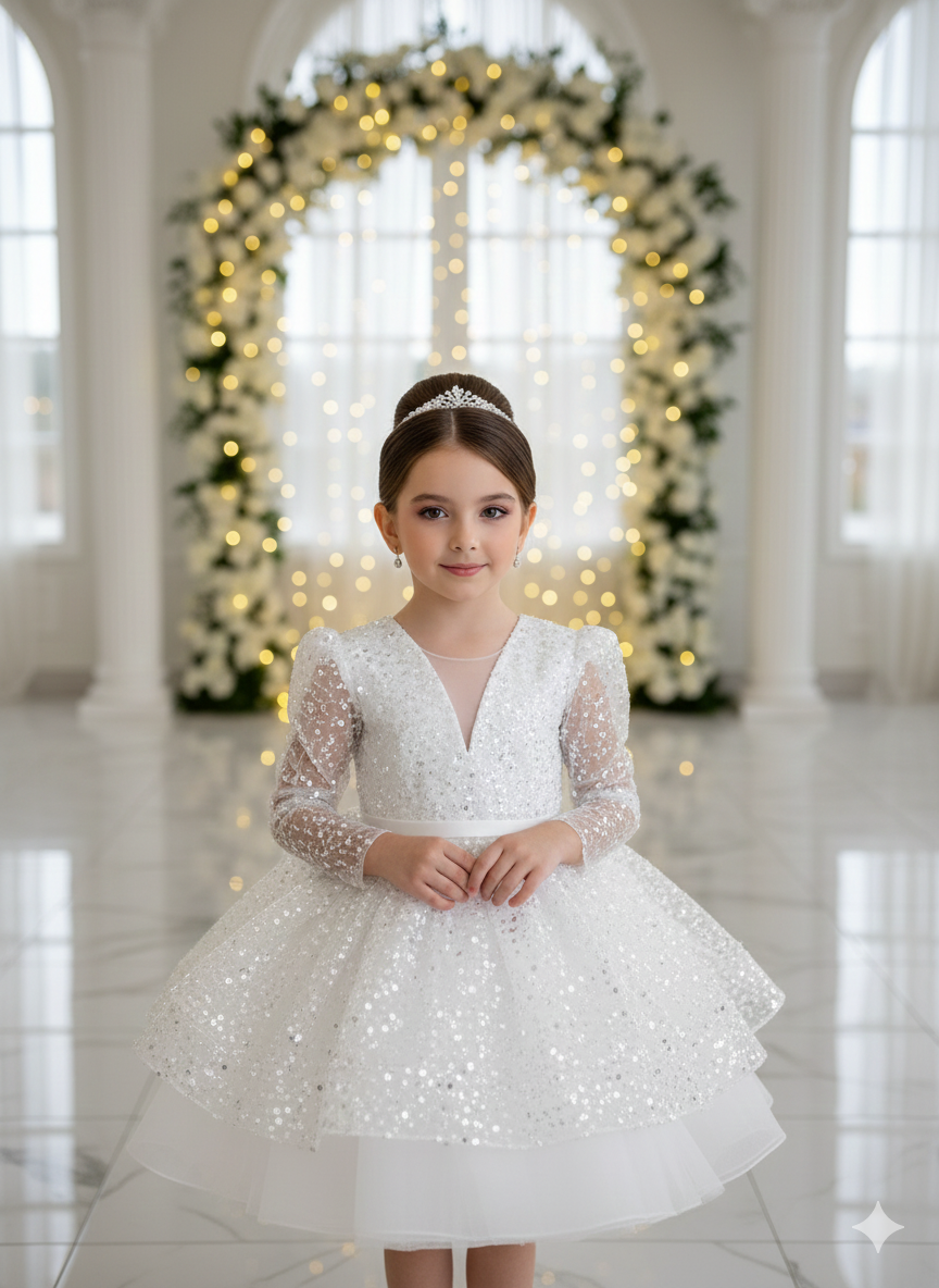 Rochie neagra eleganta pentru fete, din dantela brodata - Julieta