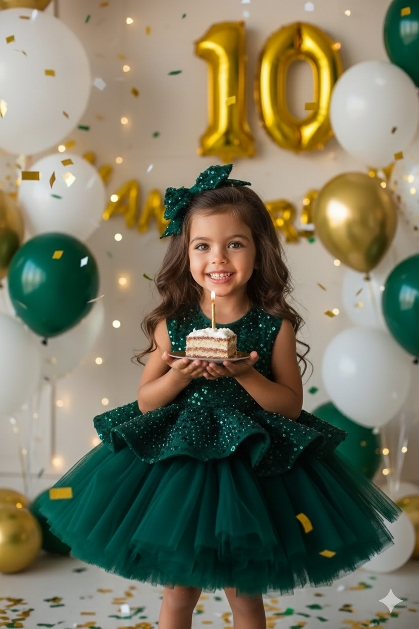 Rochie bleu eleganta pentru fete, din dantela cu perle si paiete - Candy