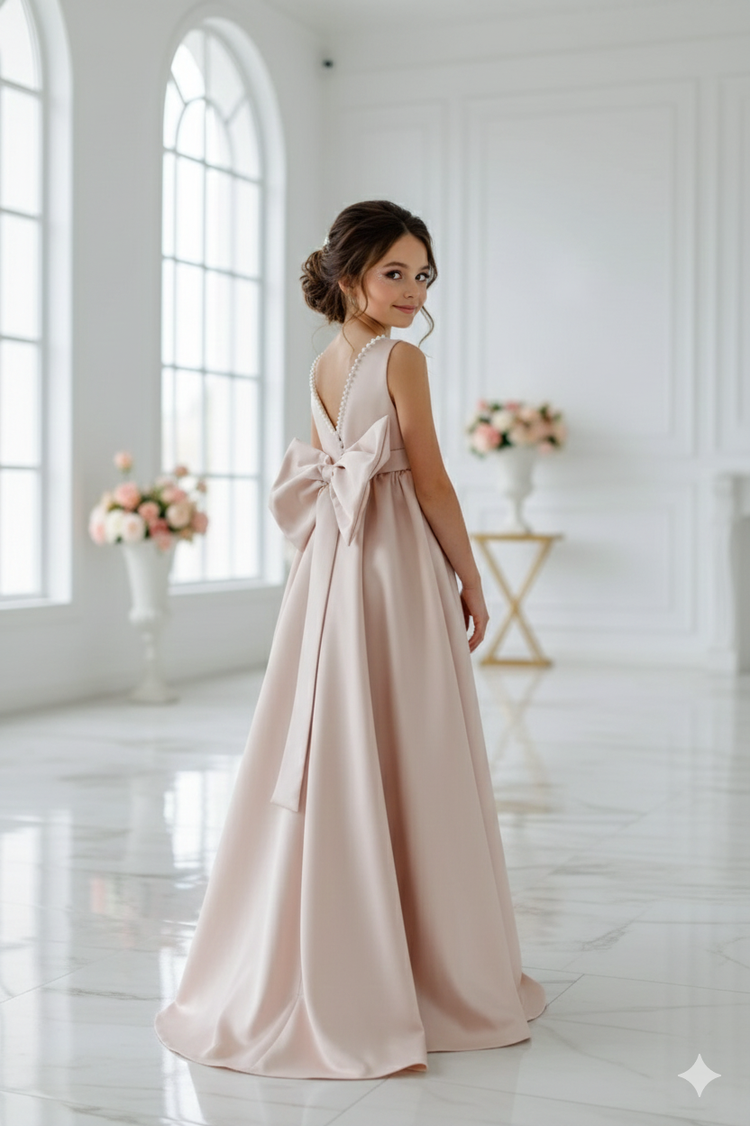 Rochie eleganta lunga din tafta pentru fete - Olivia