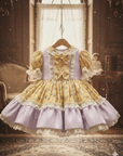 Rochie vintage cu floricele lila pentru fete - Matilda