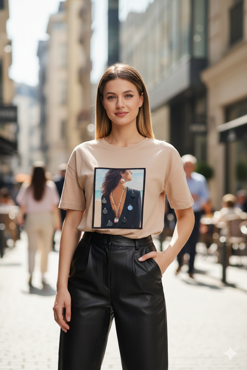 Tricou dama cu aplicatii 3D