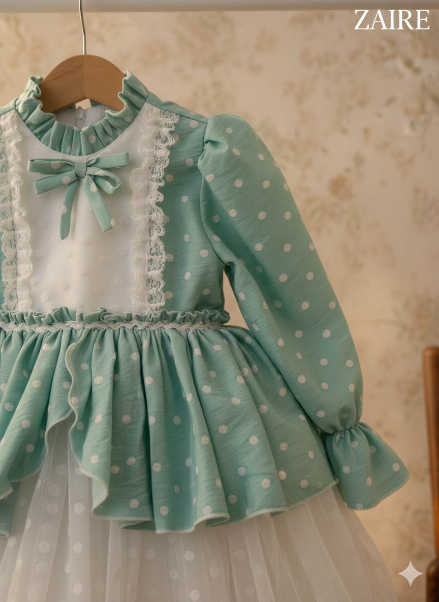 Rochie vintage eleganta cu buline pentru fete - Margot