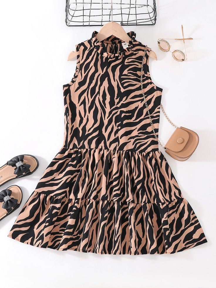 Rochie casual imprimeu animal print, pentru fete