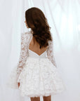 Rochie alba eleganta din dantela pentru fete  - Zara