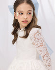 Rochie alba eleganta din dantela pentru fete  - Zara