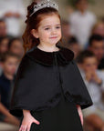 Capa alba eleganta din blanita ecologica pentru fete - Annabelle