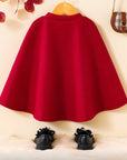 Capa rosie eleganta din stofa pentru fete - Emily