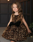 Rochie aurie eleganta din paiete pentru fete - Millie
