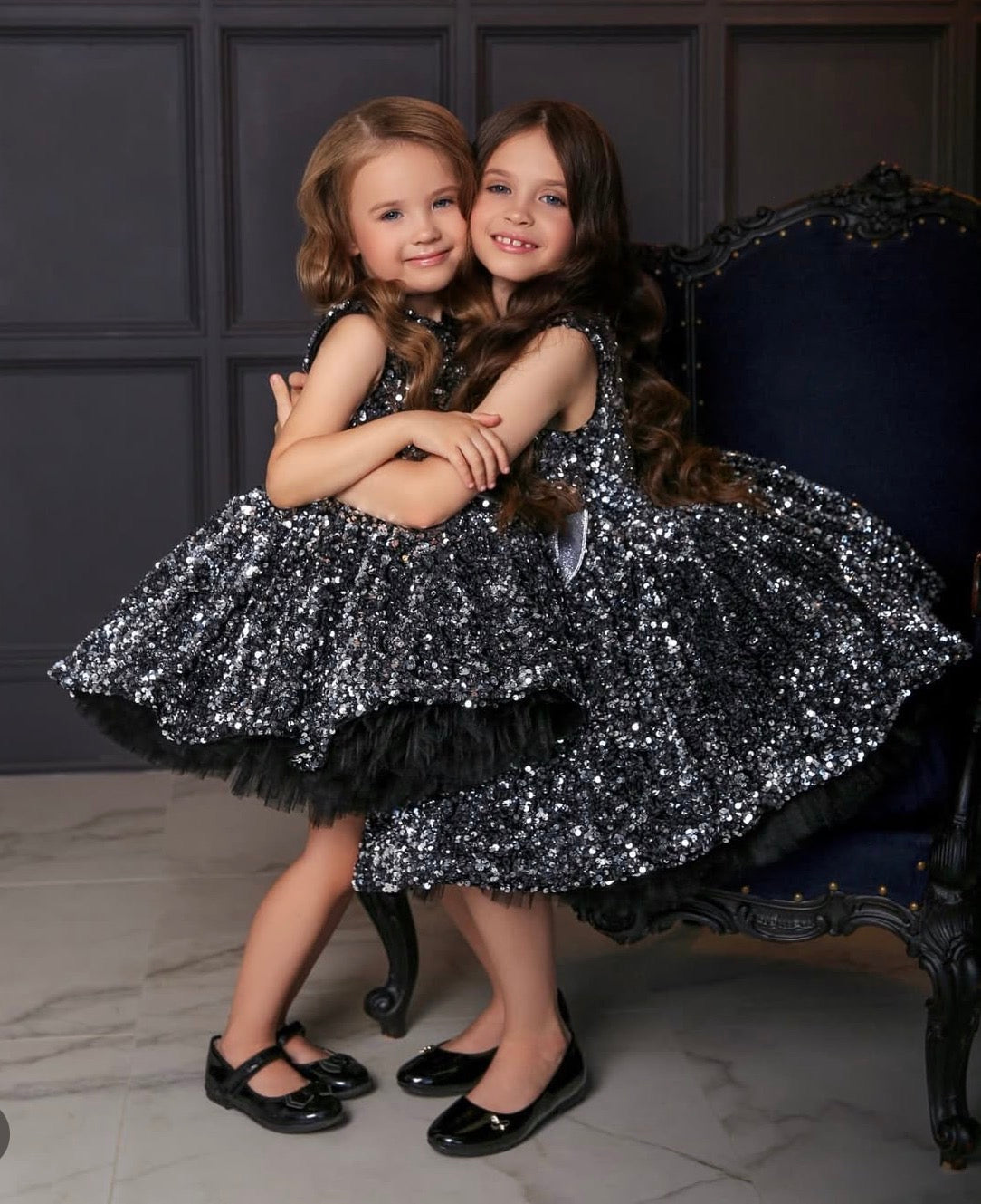 Rochie argintie eleganta din paiete pentru fete - Millie