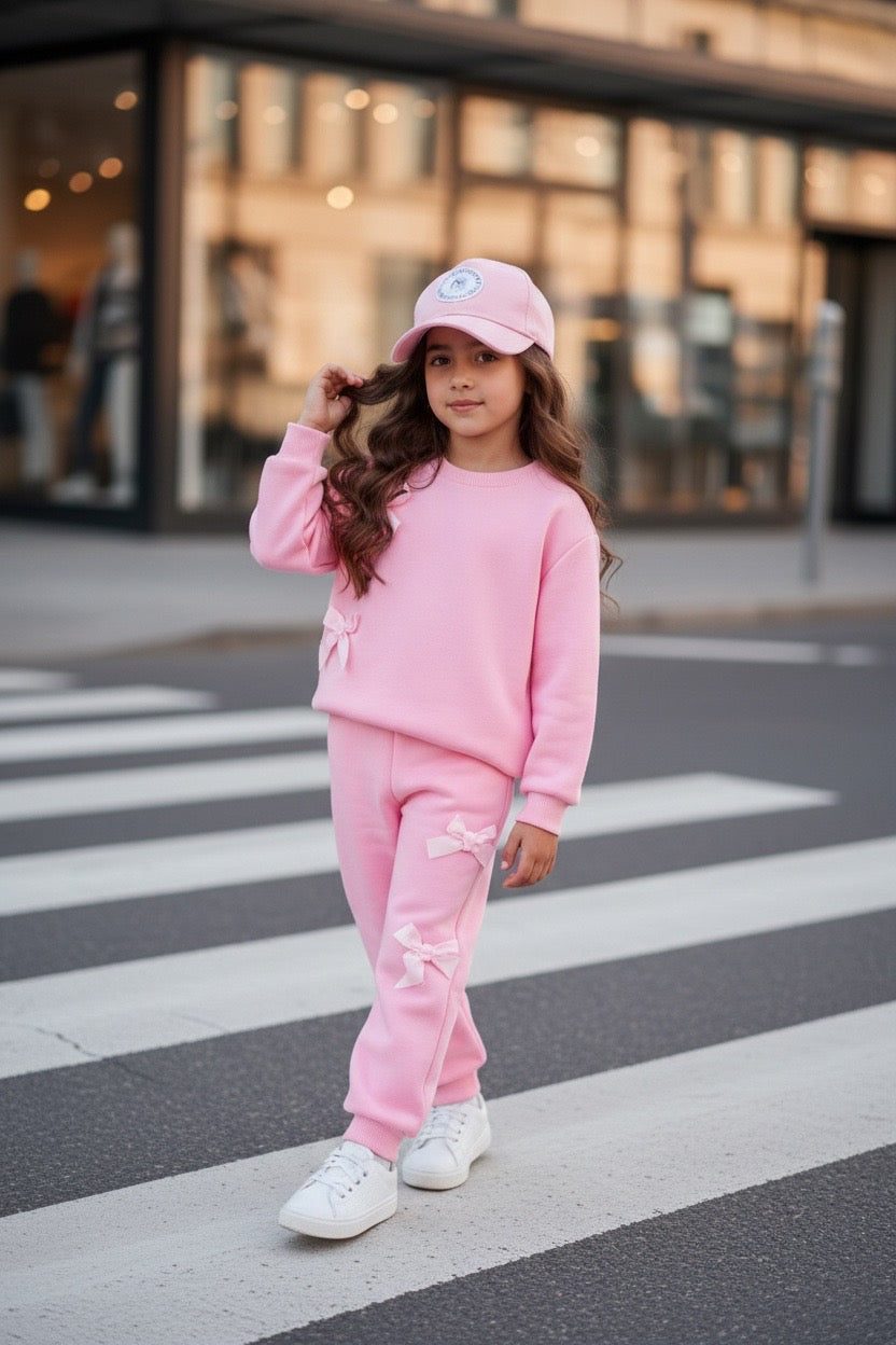 Trening casual rosu cu fundite pentru fete - Miky