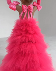 Rochie Fete Eleganta cu trena roz - Athena