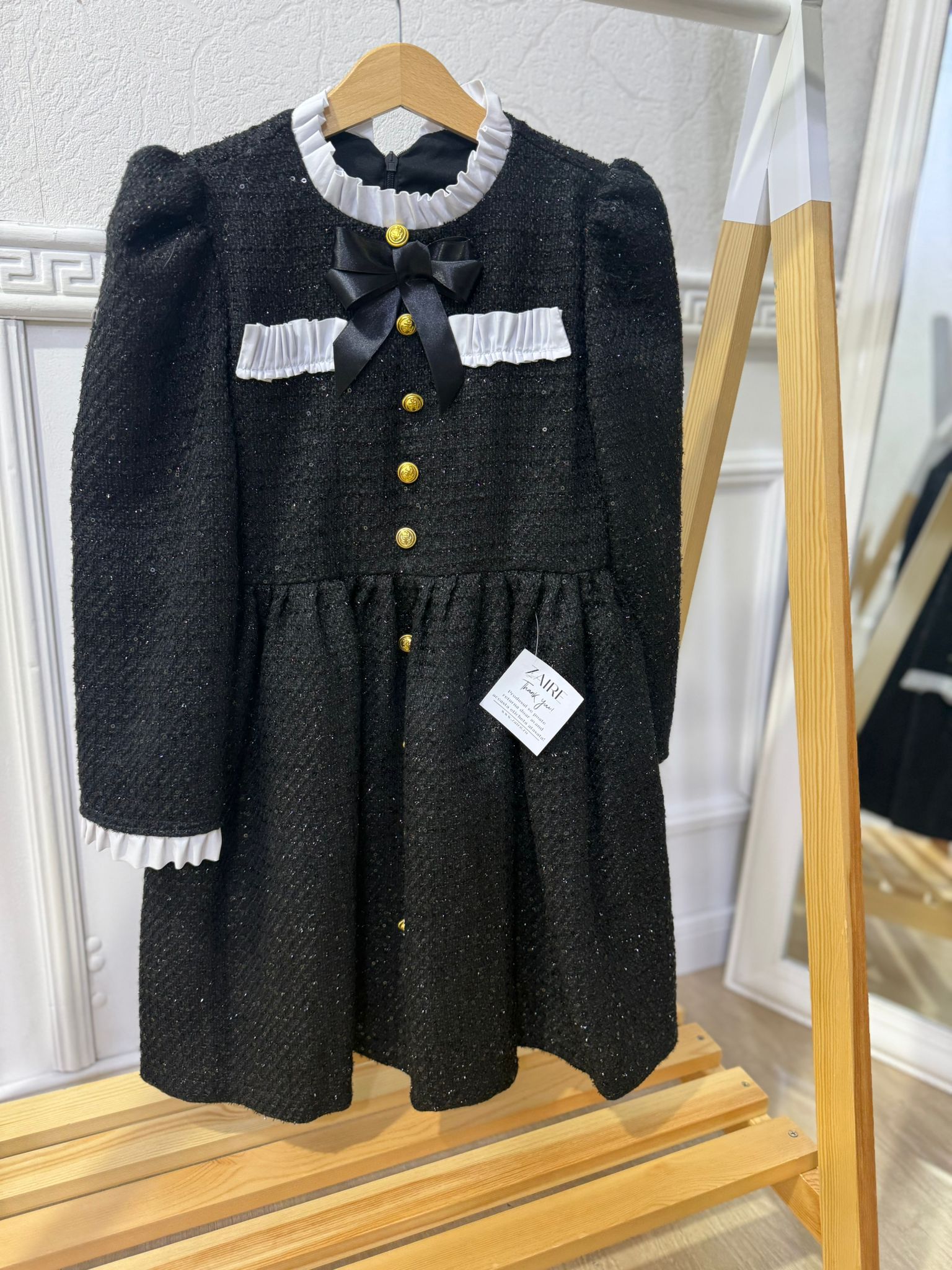 Rochie casual din stoofa tweed pentru fete - 8 ani, 12 ani