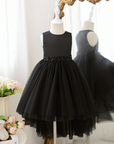 Rochie neagra cu trena Halloween Party + PALARIE CADOU pentru fete - 06