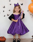 Rochie mov din tafta Halloween Party pentru fete - 18