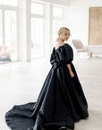 Rochie Fete lunga Eleganta neagra cu trena - Francesca