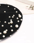 Bereta neagră cu perle pentru fete