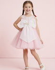 Rochie roz eleganta din organza pentru fete - Erin