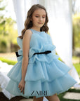 Rochie Fete, Eleganta de Ocazie din organza roz prafuit - Kate