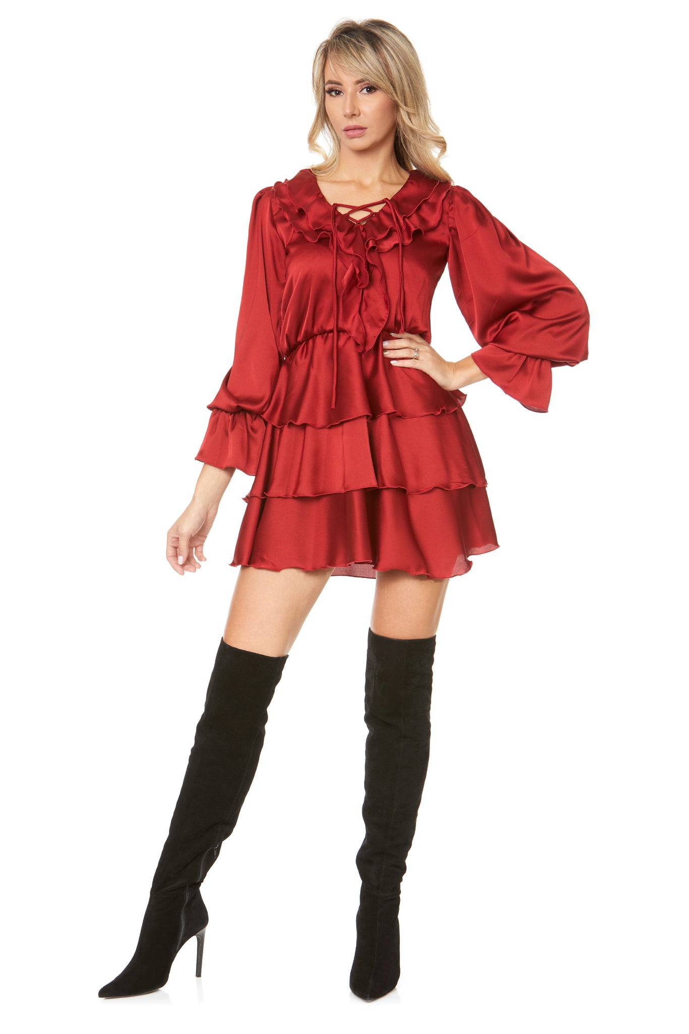 Rochie eleganta rosie pentru dama