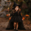 Rochie neagra cu trena Halloween Party + PALARIE CADOU pentru fete - 03