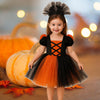 Rochie neagru si portocaliu Halloween Party pentru fete - 07