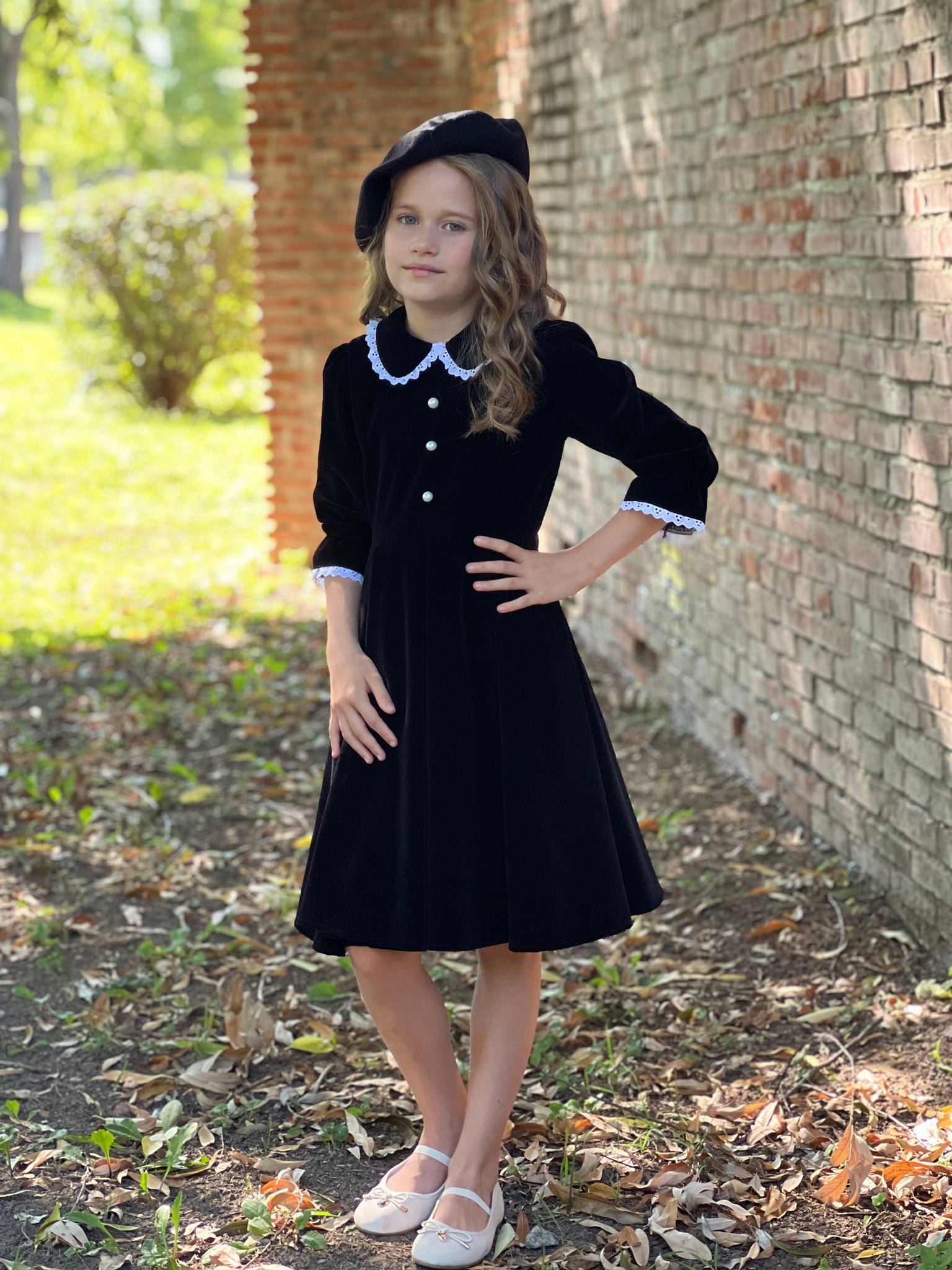 Rochie neagra eleganta din catifea pentru fete - 8 ani, 12 ani