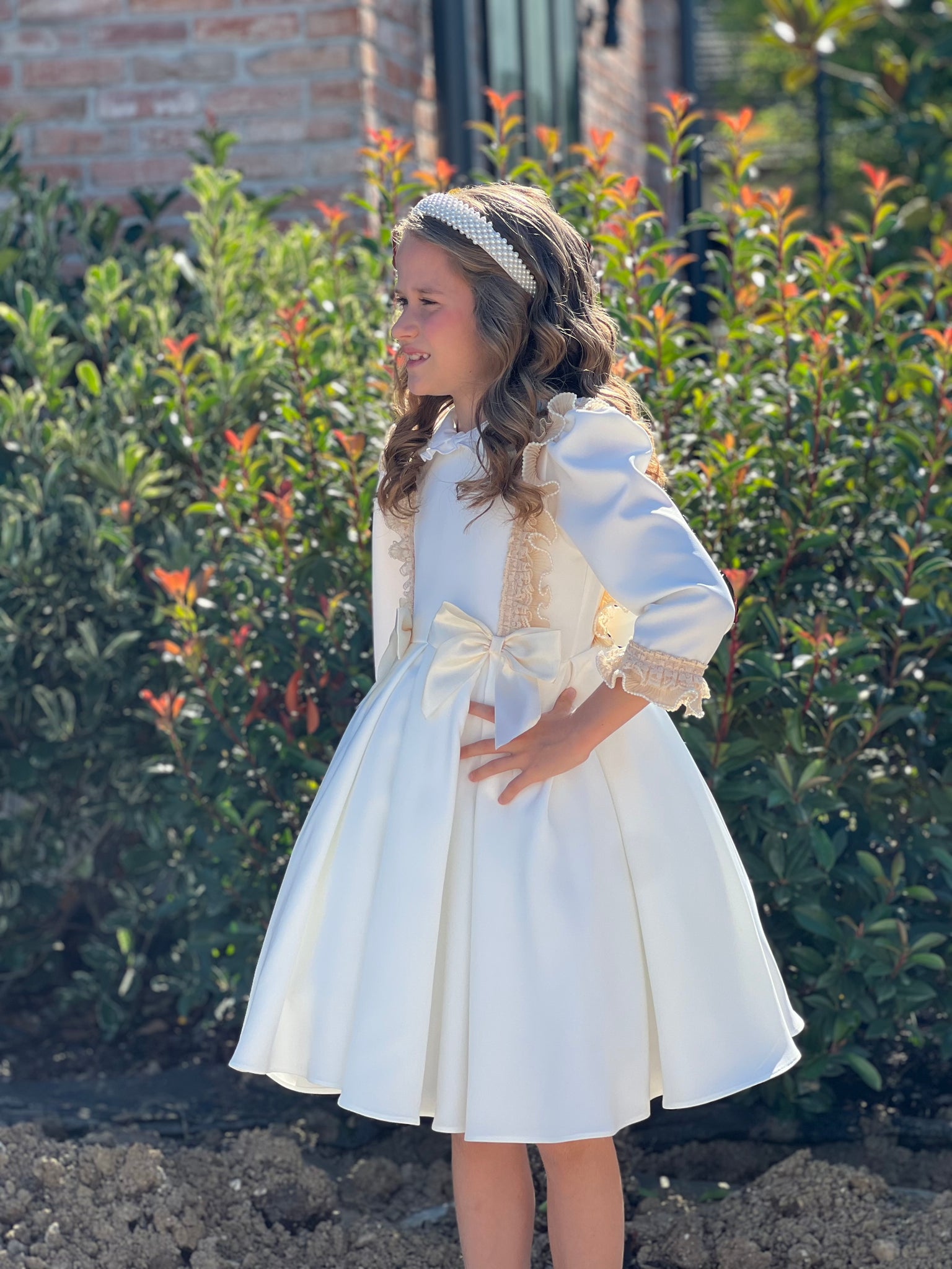 Rochie alba vintage pentru fete - Eliza - 3 | YEO