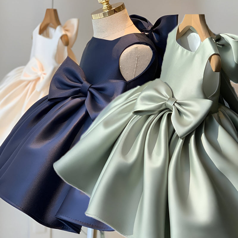 Rochie verde eleganta din tafta pentru fete - Leya